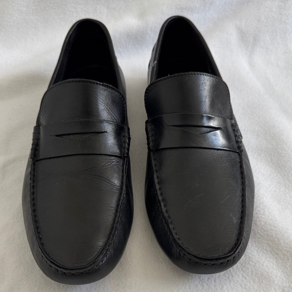 Classic Black Leather Slip-On Loafers